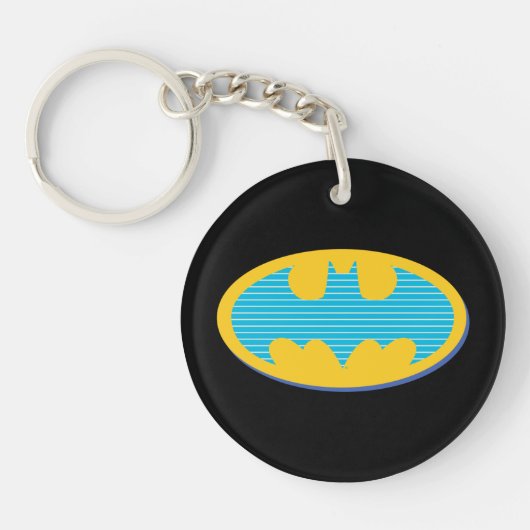 Batman | Cyaan Stripesymbool Sleutelhanger (Voorkant)