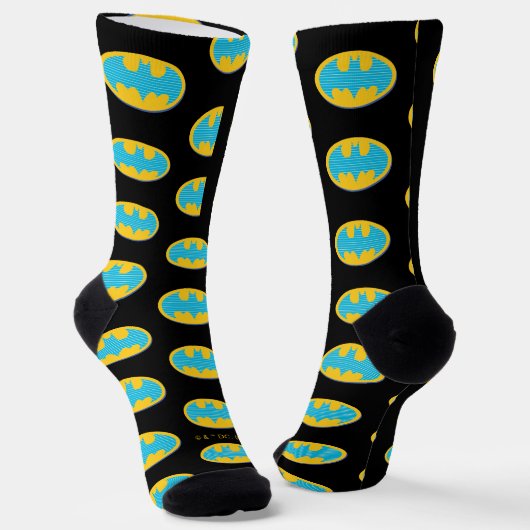 Batman | Cyaan Stripesymbool Sokken (Gebogen)