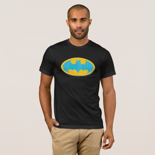 Batman | Cyaan Stripesymbool T-shirt (Voorkant volledig)