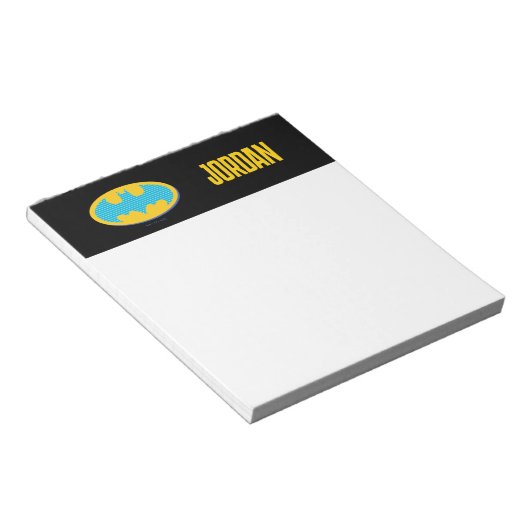 Batman | Cyan Stripes Symbol Notitieblok (Schuin)