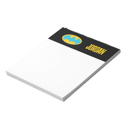 Batman | Cyan Stripes Symbol Notitieblok (Linkerzijde)