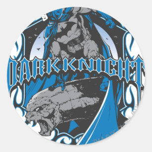 Batman Dark Knight   Blauwe grijze Logo Ronde Sticker