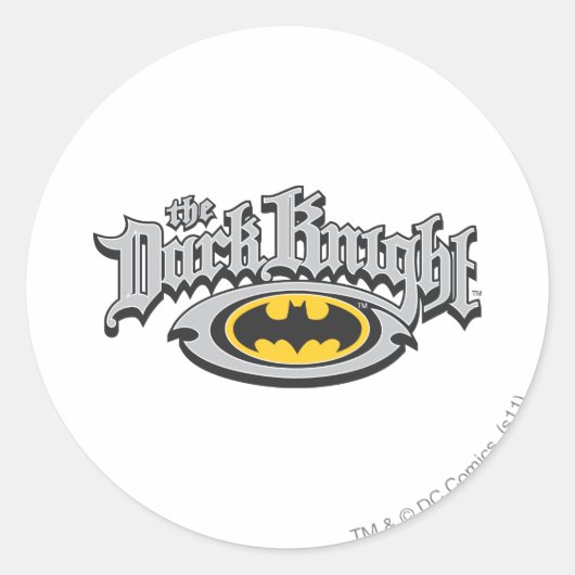 Batman Dark Knight | Naam en ovaal Logo Ronde Sticker (Voorkant)