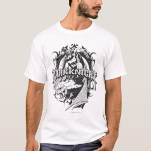 Batman Dark Knight   Witte grijze omtrek Logo T-shirt