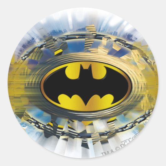 Batman Decorated Logo Ronde Sticker (Voorkant)