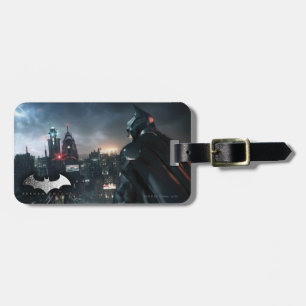 Batman die over de stad kijkt bagagelabel