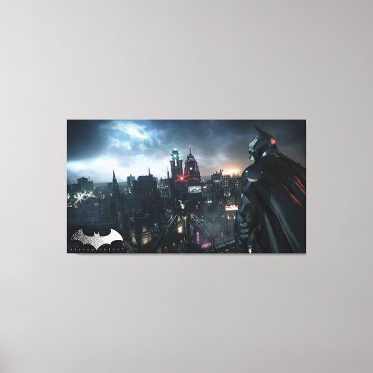 Batman die over de stad kijkt canvas afdruk (Voorkant)