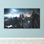 Batman die over de stad kijkt canvas afdruk (Insitu (Houten vloer))