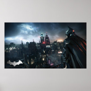 Batman die over de stad kijkt poster