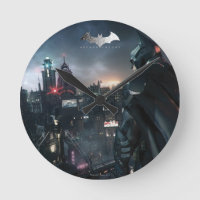 Batman die over de stad kijkt