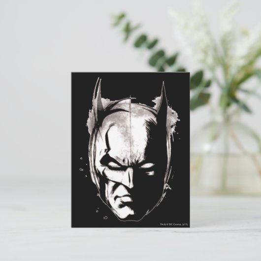 Batman Drawn Face Briefkaart (Staand voorkant)