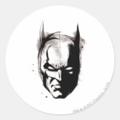 Batman Drawn Face Ronde Sticker (Voorkant)