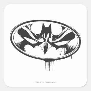 Batman Drip Logo Vierkante Sticker