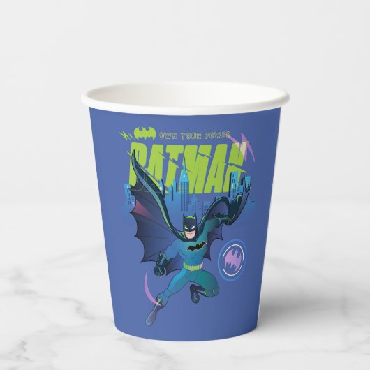 Batman "Eigen kracht" City Grafisch Papieren Bekers (Achterkant)