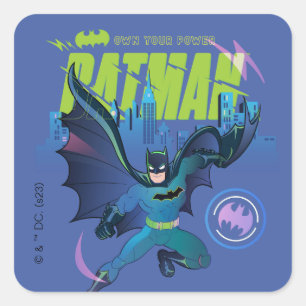 Batman "Eigen kracht" City Grafisch Vierkante Sticker