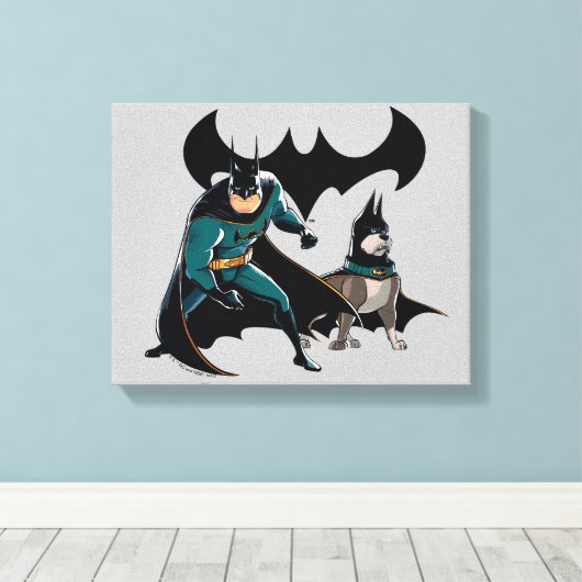 Batman en Ace Canvas Afdruk (Insitu (Houten vloer))