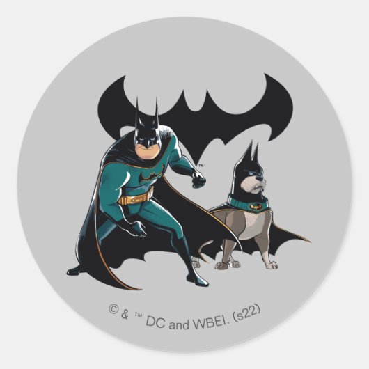 Batman en Ace Ronde Sticker (Voorkant)