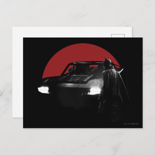 Batman en Batmobile Briefkaart (Voorkant / Achterkant)