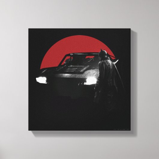 Batman en Batmobile Canvas Afdruk (Voorkant)