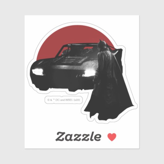 Batman en Batmobile Sticker (Vel)