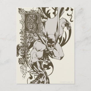 Batman en gedecormeerde letter B Briefkaart