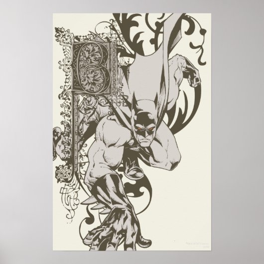 Batman en gedecormeerde letter B Poster (Voorkant)