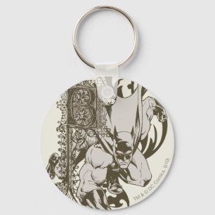 Batman en gedecormeerde letter B Sleutelhanger