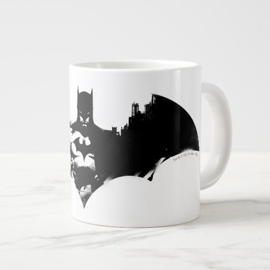 Batman en Gotham Silhouette Bat Logo Grote Koffiekop (Voorkant rechts)