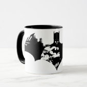 Batman en Gotham Silhouette Bat Logo Mok (Voorkant links)