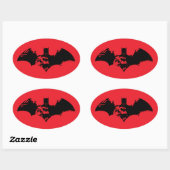 Batman en Gotham Silhouette Bat Logo Ovale Sticker (Vel)