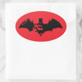 Batman en Gotham Silhouette Bat Logo Ovale Sticker (Tas)