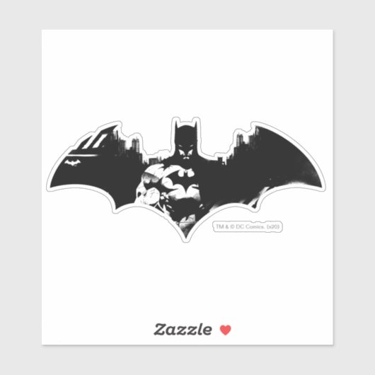 Batman en Gotham Silhouette Bat Logo Sticker (Vel)