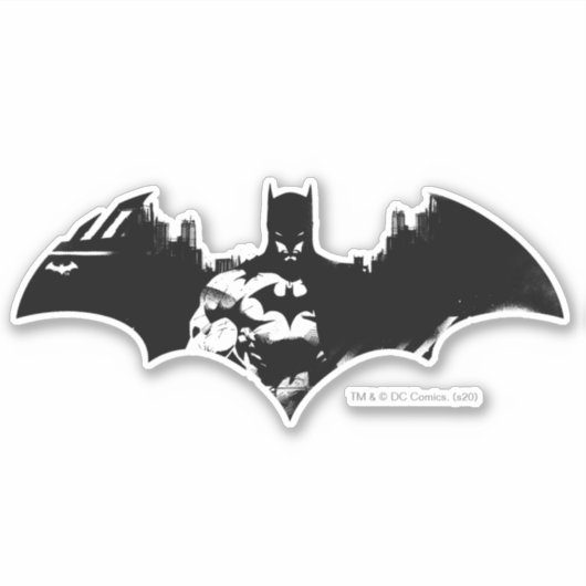 Batman en Gotham Silhouette Bat Logo Sticker (Voorkant)
