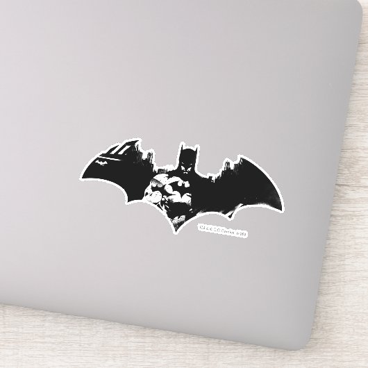 Batman en Gotham Silhouette Bat Logo Sticker (Detail)