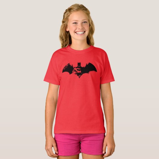 Batman en Gotham Silhouette Bat Logo T-shirt (Voorkant volledig)