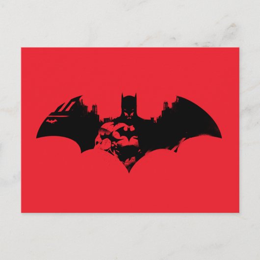 Batman en Gotham Silhouette Bat Logo Uitnodiging Briefkaart (Voorkant)