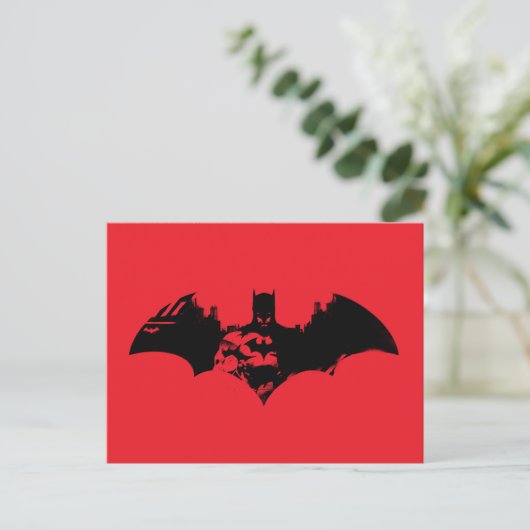Batman en Gotham Silhouette Bat Logo Uitnodiging Briefkaart (Staand voorkant)