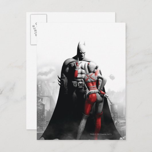Batman en Harley Briefkaart (Voorkant / Achterkant)