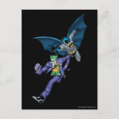 Batman en Joker met pistool Briefkaart (Voorkant)