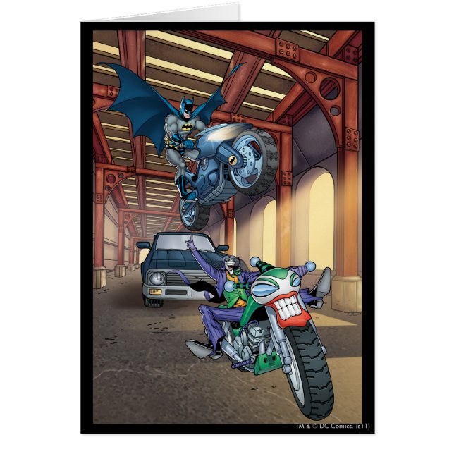 Batman en Joker - Rijdende motorfietsen (Voorkant)