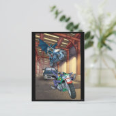 Batman en Joker - Rijdende motorfietsen Briefkaart (Staand voorkant)