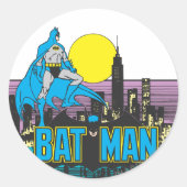 Batman en letters ronde sticker (Voorkant)