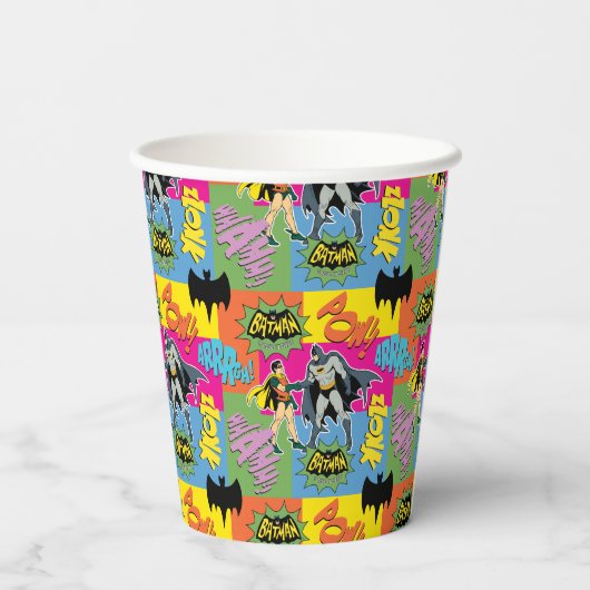 Batman en Robin | Action Handshake Pattern Papieren Bekers (Achterkant)