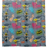 Batman en Robin Action Pattern Douchegordijn (Voorkant)