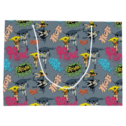 Batman en Robin Action Pattern Groot Cadeauzakje (Achterkant)