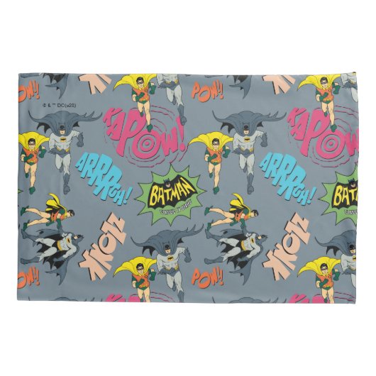 Batman en Robin Action Pattern Kussensloop (Achterkant)