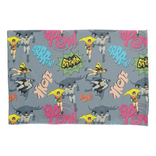 Batman en Robin Action Pattern Kussensloop (Voorkant)