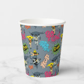 Batman en Robin Action Pattern Papieren Bekers (Achterkant)