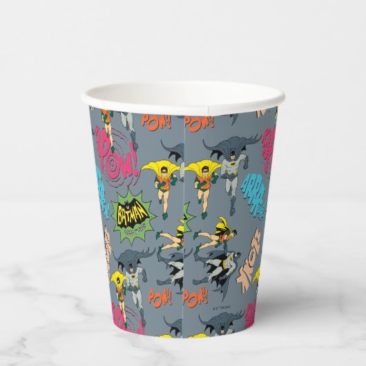 Batman en Robin Action Pattern Papieren Bekers (Rechts)