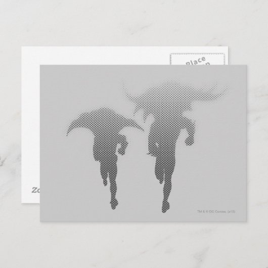 Batman en Robin Halftone gradiënt Briefkaart (Voorkant / Achterkant)